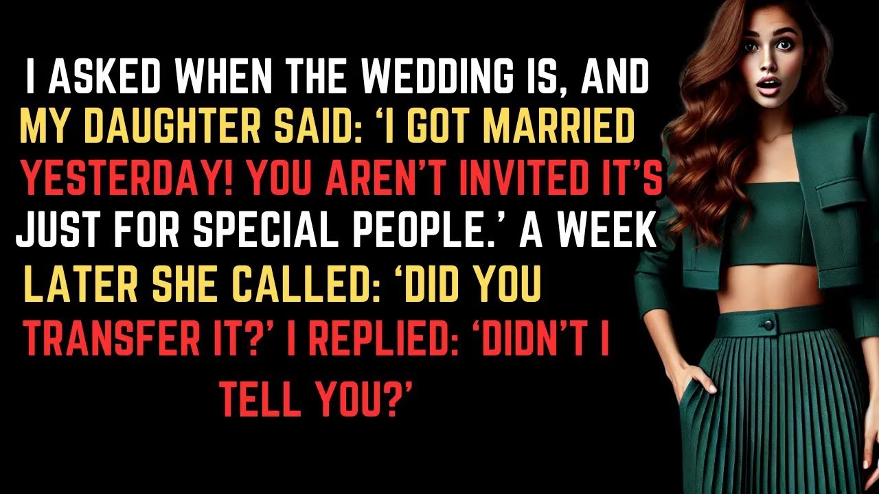 I asked when the wedding was, and my daughter said ‘I got married yesterday!' LAW FIRM CEO