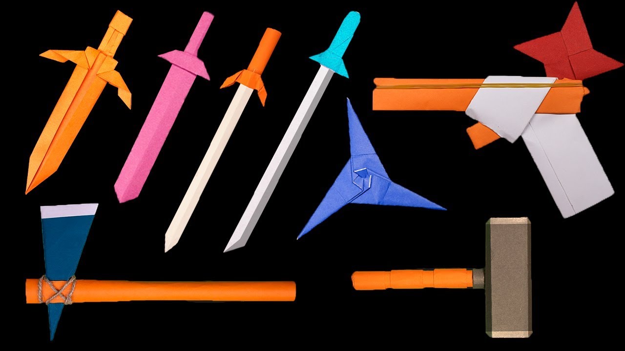Оружий из бумаги видео. Origami Ninja Star/Sword/Knife. Оружие из бумаги. Поделки из бумаги оружие. Оригами оружие.