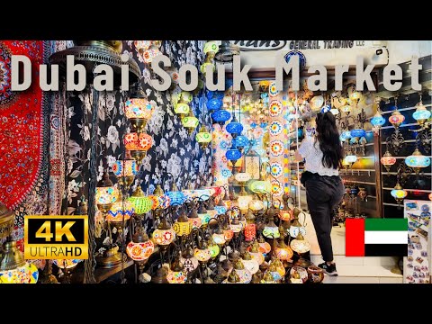Dubai Creek & Souk Market 🇦🇪 Walking Tour [4K] | Walkway Visuals
