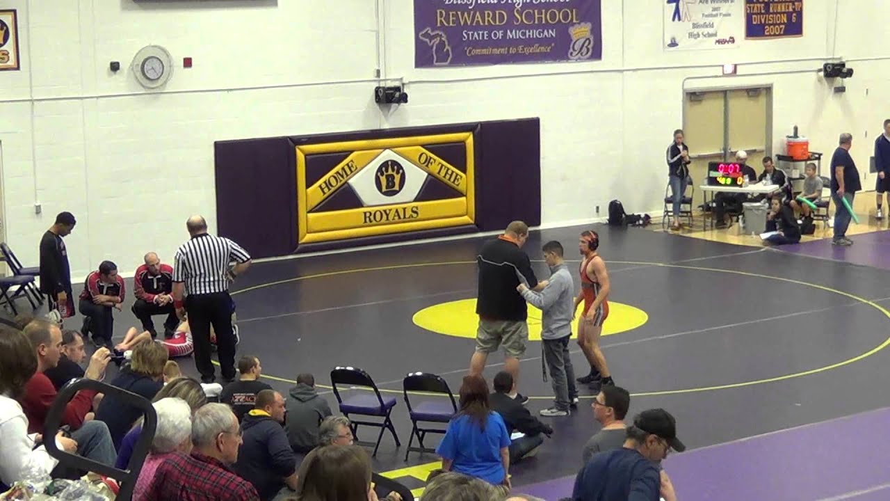 2014 Wrestling Blissfield Invitational Ryan R. Match 3? YouTube