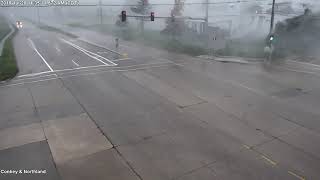 Traffic camera catches Appleton storm uprooting large tree