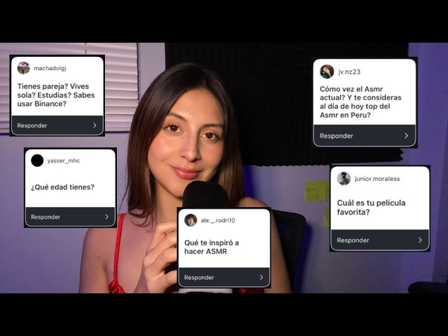ASMR susurros RESPONDO SUS PREGUNTAS cerquita al micrófono 💙
