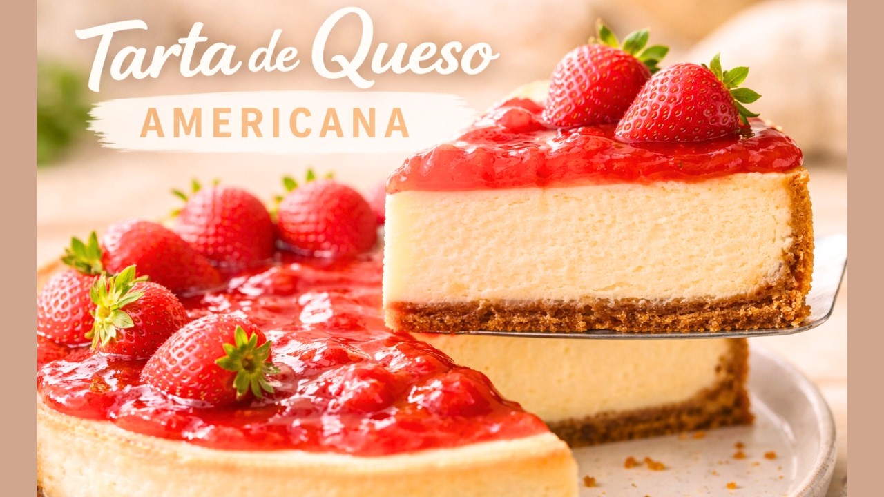 Tarta de Queso Americana (NY Cheesecake) 🧀 Receta Casera Horneada Paso a Paso