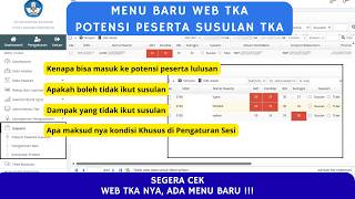 PESERTA SUSULAN TKA SUDAH MUNCUL | MENU BARU DI WEB TKA | APA HARUS IKUT SISULAN ?