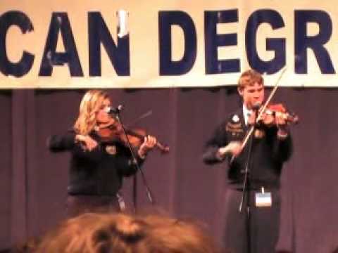 Talia Wilson and Brent Hales, FFA Fiddlers, play D...