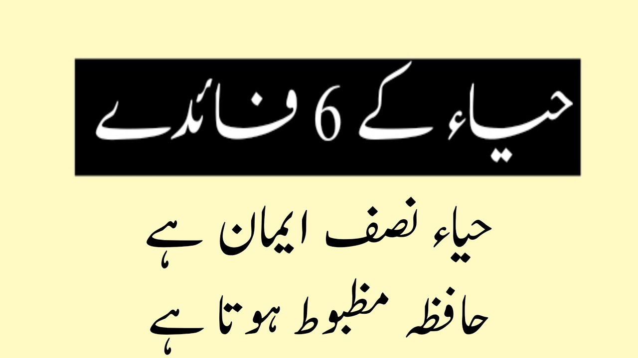 Haya Ke 6 Fayde 6 Benefits Of Modesty YouTube