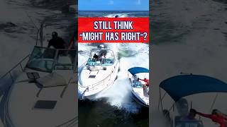 CLOSE CALL! Powerboat Nearly Hits Another Boat #shorts #boat