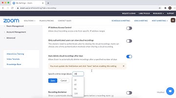 How to auto delete Cloud meeting recordings in Zoom?