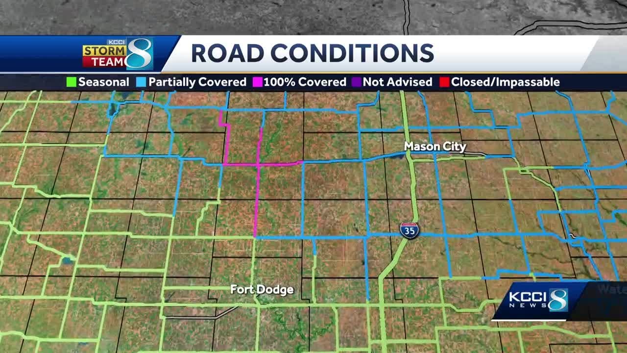 North central Iowa dealing with icy road conditions - YouTube