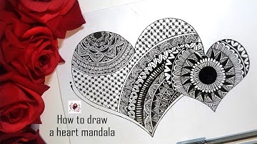How to draw a heart mandala // Valentine day special