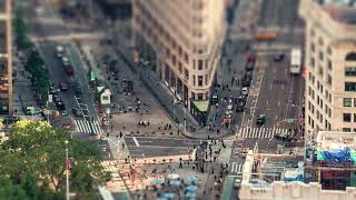 Iconic Flatiron Building NYC 4K Timelapse Tilt-Shift Stock Footage