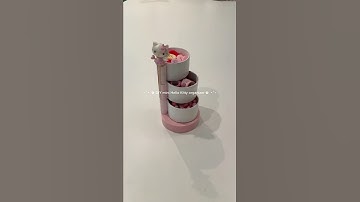 DIY mini Hello Kitty organizer w/ cardboard 💗 #diy #tutorial #fy #hellokitty #craft #fyp