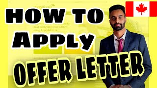 HOW TO APPLY OFFER LETTER FOR CANADA