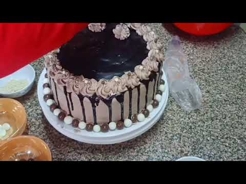 تزيين تورته عيد ميلاد للمبتدئين بأسهل طريقة حلوه أووووى والطعم رهيب وصفة تورته تزيين مطبخ