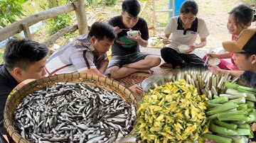 Cá Linh kho Lạc ăn cùng bông điên điển và bông súng Đặc Sản mùa nước nổi ở Miền Tây #T46 Bếp Nhà Như