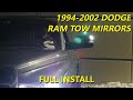 Full Tow Mirror Install: (1994-2002 2nd Gen) Dodge Ram Tow Mirrors (Manual Fold) - Boost Auto Parts