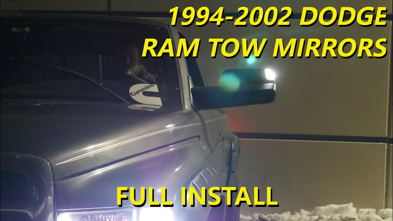 Full Tow Mirror Install: (1994-2002 2nd Gen) Dodge Ram Tow Mirrors (Manual  Fold) - Boost Auto Parts - YouTube