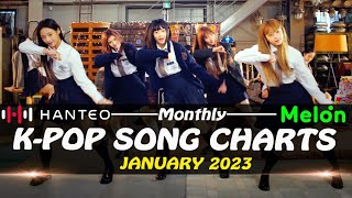 K-POP SONG CHART | JANUARY 2023 | HANTEO AND MELON MONTHLY SONG CHART