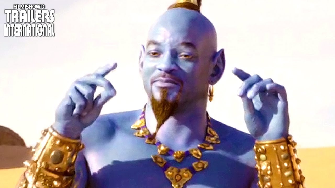 ALADDIN (2019)  Trailer com Will Smith como o gênio azul que canta 