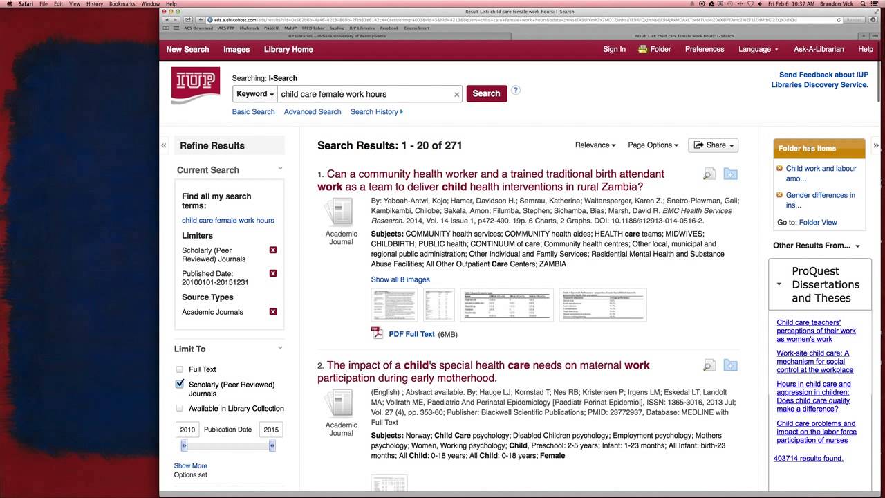 Dr. Vick: Tips for Using IUP I-Search in Research