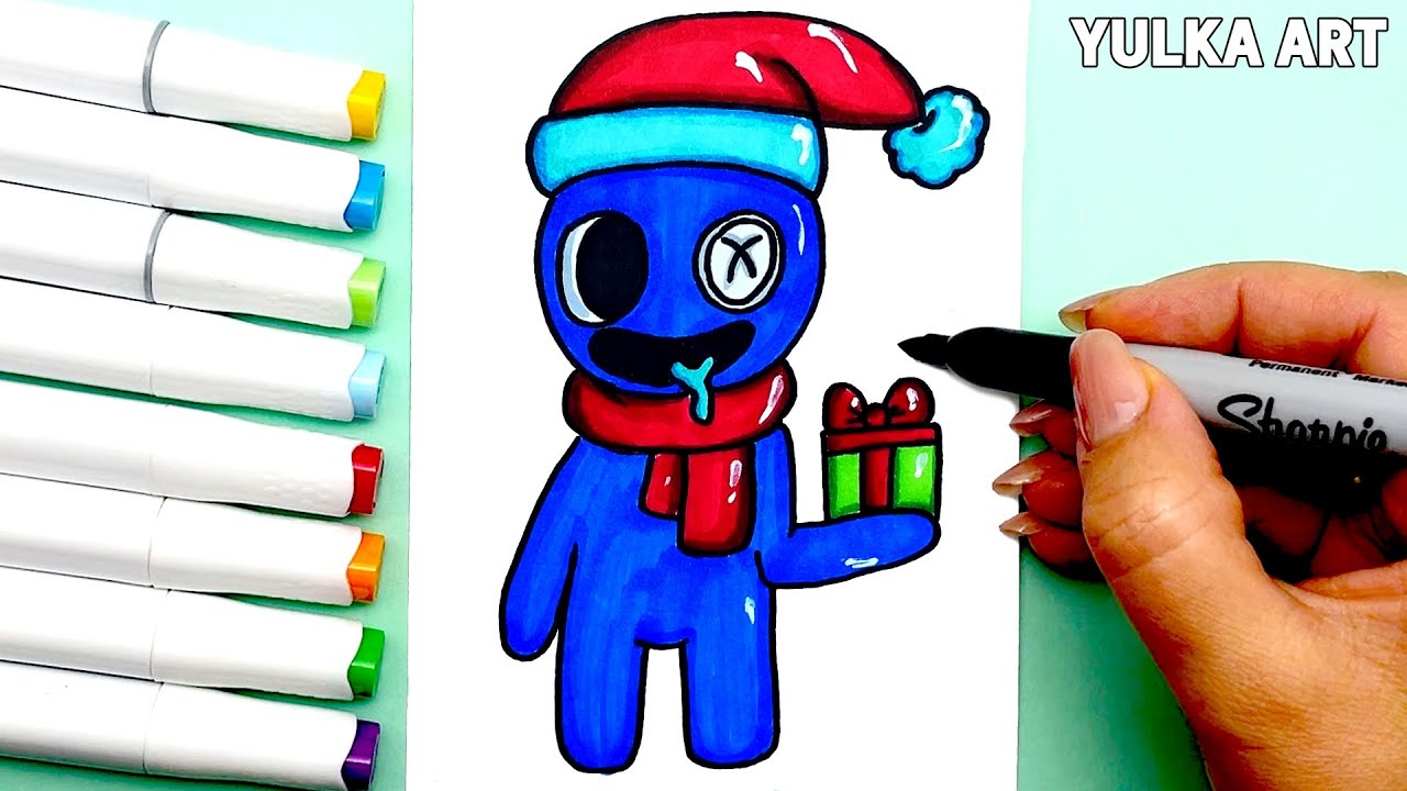 Blue Character Rainbow Friends Roblox Neon Christmas Gift 