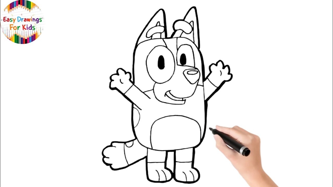 Draw BINGO from BLUEY 🧡 Easy Drawings For Kids
