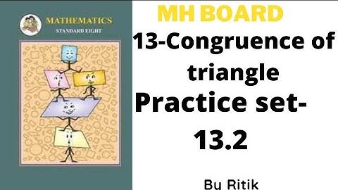Class 8 | Congruence of triangle | practice set 13.2 |maharashtra board