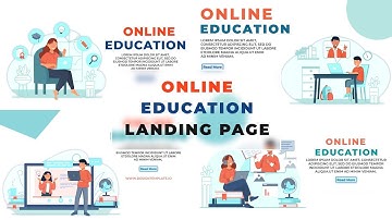 Download Online Education Landing Page After Effects Templates | Illustration Character Animation