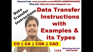 Data Transfer Instructions || Data Transfer Instructions in Computer Organization and Architecture