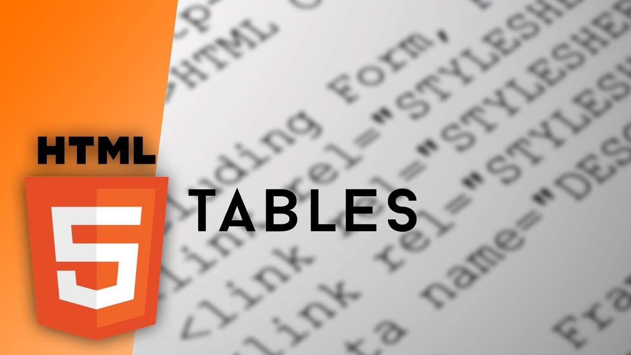 HTML - Tables