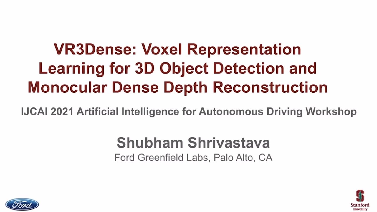 VR3Dense: Voxel Representation Learning for 3D Object Detection and Monocular Depth Reconstruction