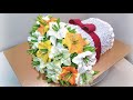 Торт Букет ЛИЛИЙ(крем БЗК). /Cake Bouquet of lilies(protein custard).