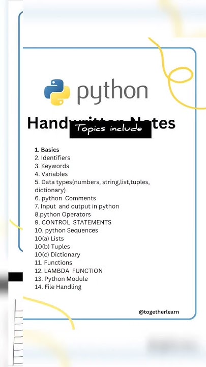 Python Handwritten Notes || Python programming 🧑💻 - YouTube