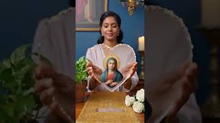 Blessed Mary &amp; Child Jesus Small Heart Acrylic Image, New #ALM-031-R2