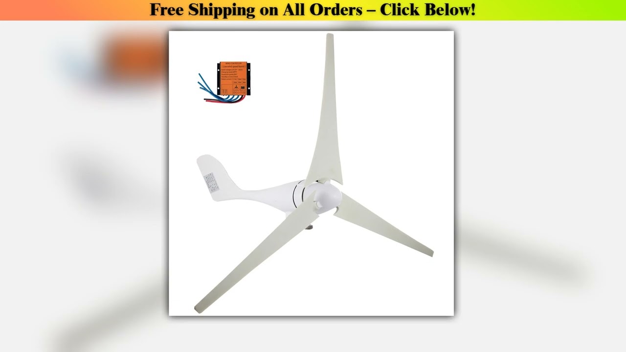 SucceBuy Wind Turbine Generator 400W 3 Blades w/ Charge Controller Windmill RV Yacht Farm Small