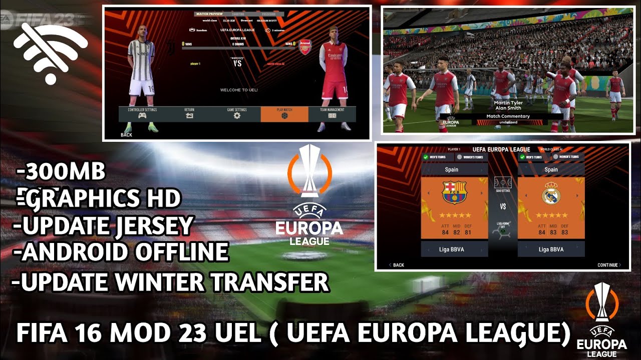FIFA 16 MOD 23 UEL (UEFA Europa League), Graphics Hd, 300 MB full kit ...