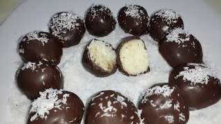 أسهل طريقة عمل كرات الشوكولاتة بجوز الهند في دقيقتين  فقط -  شوكولاتة جيرسي - Chocolate Ball Recipe