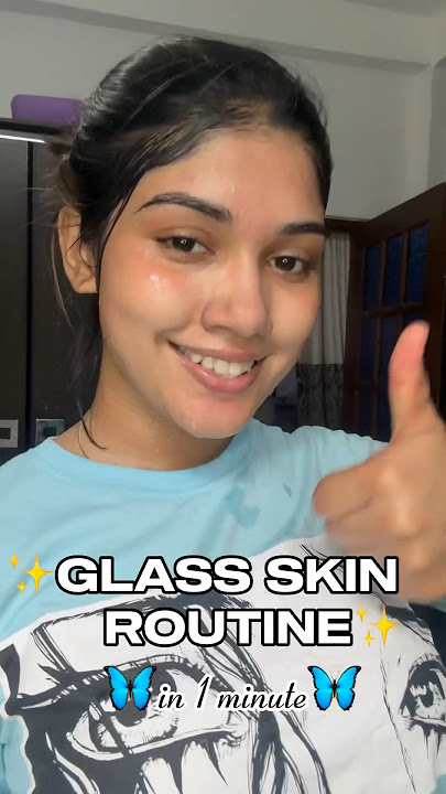 🦋MY GLASS SKIN ROUTINE🦋|| facial hair removal✨||  #skincare #fypシ #skincaretips #sinhala #virul 🤩