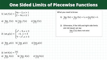 One Sided Limits of Piecewise Functions - Calculus