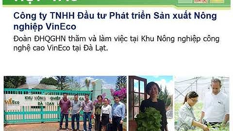 Giới thiệu Khoa Công nghệ Nông nghiệp. Trường Đại học Công nghệ. Đại học Quốc gia Hà Nội.