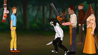 Chainsaw Man, Katana Man VS Makima ,Jason Voorhees, Michael Myers, Drawing Cartoon 2