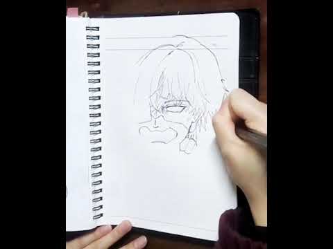 Drawing Ken Kaneki of Tokyo Ghoul using ballpen #shorts