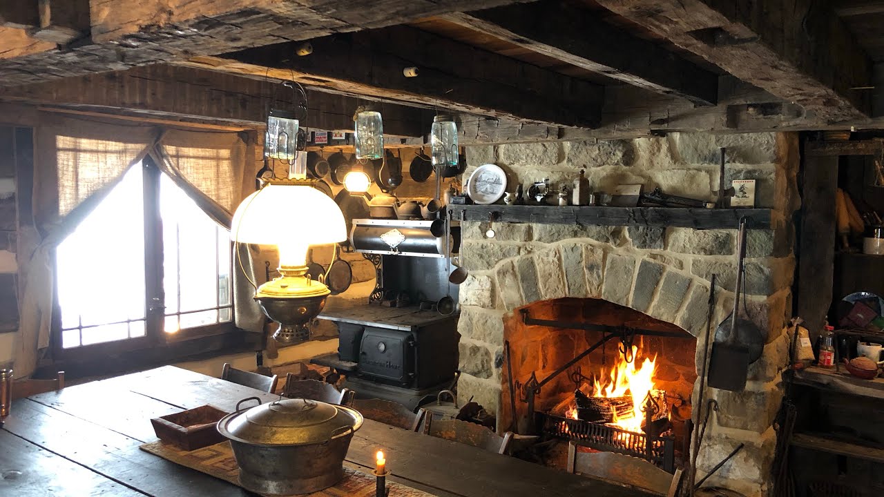 Constructing an authentic stone fireplace in the 1800s log cabin  restoration￼. - YouTube