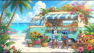 Bluey & Stitch Beachside Coffee Van 🌴 Summer Lofi Beats for Study & Work 🌊 Tropical Cafe Escape screenshot 4