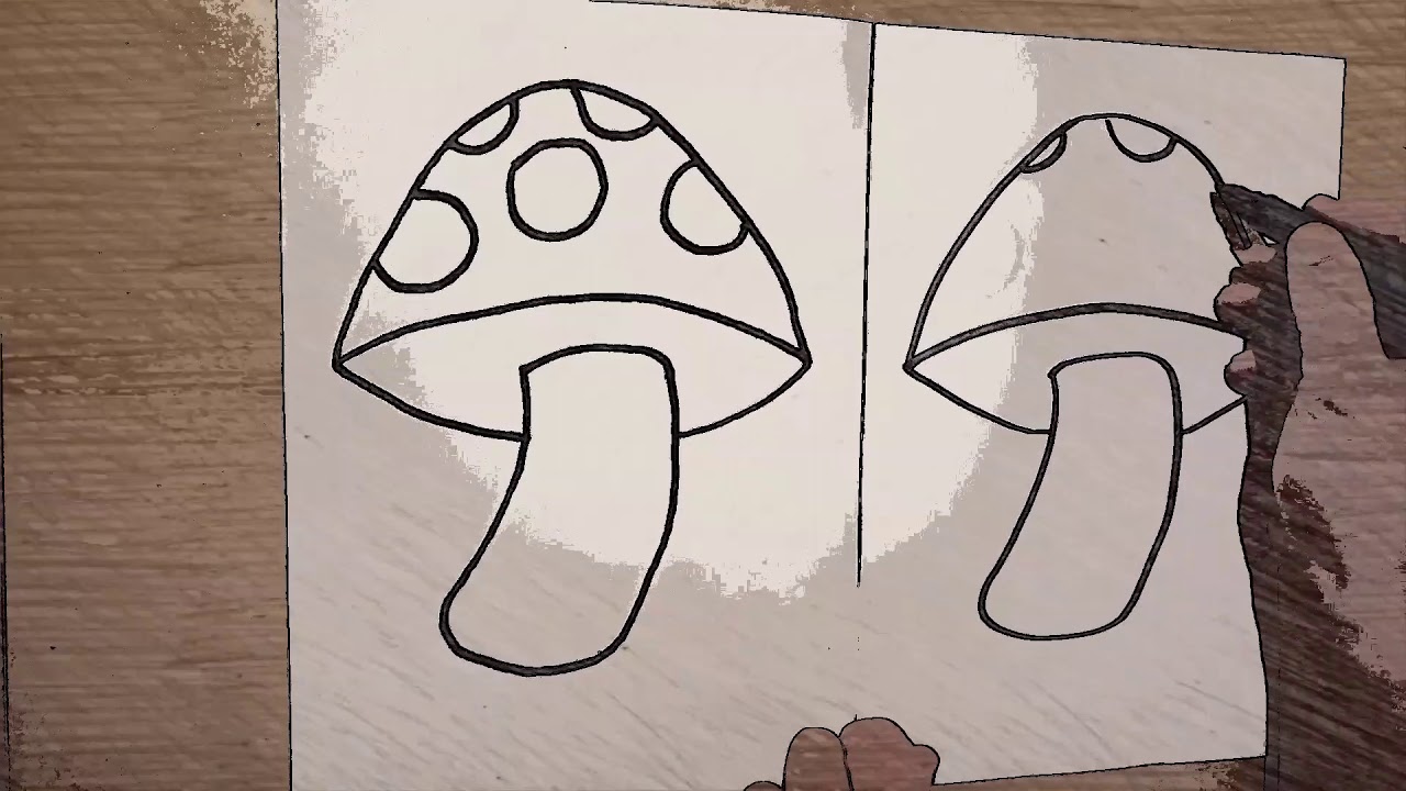 Copy Mushroom Coloring Page Easy Drawing For Kids Youtube