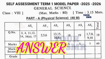8th class sa-1 physical science self assessment term 1 question paper answers important model paper
