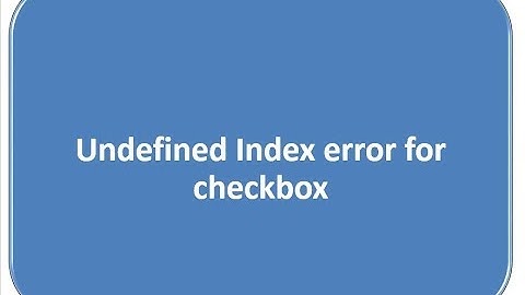 Undefined Index error for checkbox
