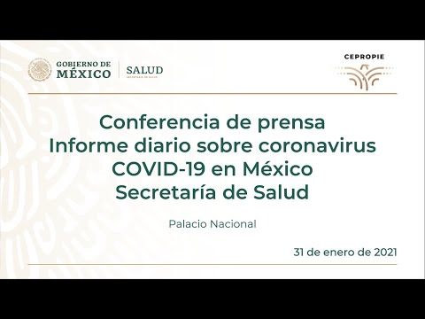 Informe diario sobre coronavirus COVID-19 en México. Secretaría de Salud. Domingo 31 de enero, 2021