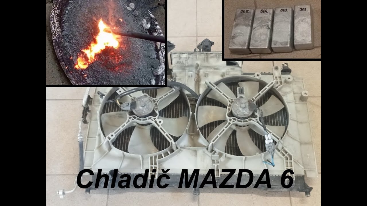 (54.) Chladič z Mazdy 6. Tavení a slévání hliníku. Smelting aluminium.