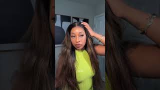 Undetectable middle part straight wig 🤯 Nobody will guess it’s a wig!  #x3Cs #nadulahair